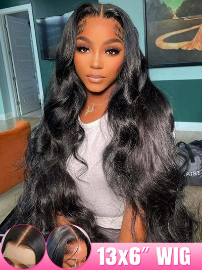 Doubleleafwig Body Wave Natural Color Undetectabld Deep Parting 13*6 HD Lace Frontal Wig Glueless Bleached Knots MC194