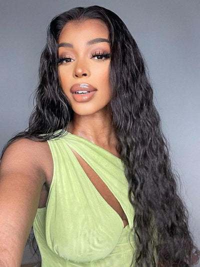 5x5 Deep Wave Human Hair Lace Front Wig Pre Plucked HD Lace Wig