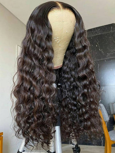 Doubleleafwig 100% Virgin Human Hair Water Deep Wave Pre Plucked Dream HD Full Lace Human Hair Wigs D40