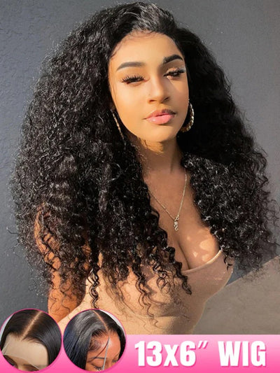 Doubleleafwig 100% Virgin Human Hair Afro Kinky Curly HD Lace Front Wig Bleached Knots Single Knots Glueless DL43