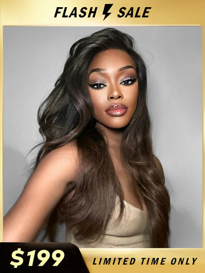 Doubleleafwig Flash Sale Ombre Brown Color Body Wave 13x4 HD Lace Frontal Wig Human Hair Bleached Knots Pre Plucked FL04