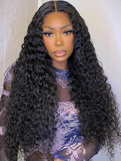 Doubleleafwig Natural Color Deep Curly HD Full Lace Wig 100% Human Hair Single Knots Bleached Knots DW83
