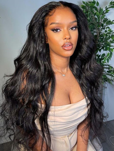 Doubleleafwig Pre Plucked Bleached Knots Best Virgin Human Hair Wavy Lace Front Wig DB202